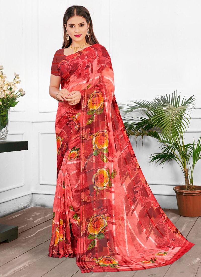 RadhaRani Weightless Satin Patti Trendy Look designer Casual Wear Sarees Collection 21021-21028